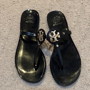Tory Burch Glossy Black Sandals